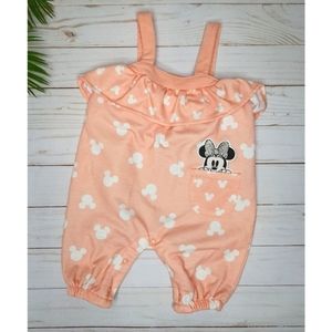 Disney Baby Minnie Mouse One Piece, Spring Summer,  Pink Silver White, Size 0-3m